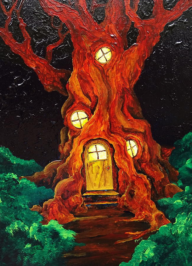Hobbit Home Painting by Teresamarie Yawn