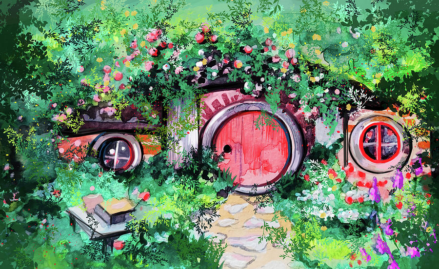 Fantasy Painting - Hobbiton Shire in the Spring by Savi Singh