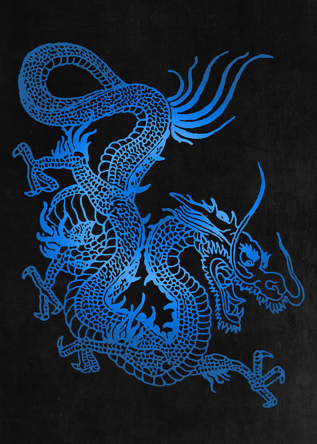 Hobby Karate Blue Chinese Dragon Art Digital Art by Towery Hill - Fine ...