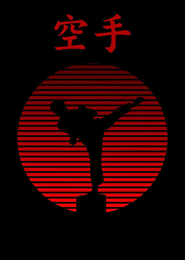Hobby Karate Head Kick Karate Silhouete Digital Art by Towery Hill