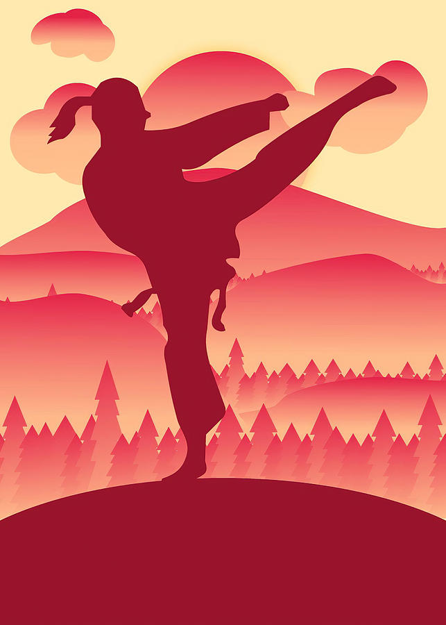 Hobby Karate Head Kick Powerfull Digital Art by Towery Hill Fine Art