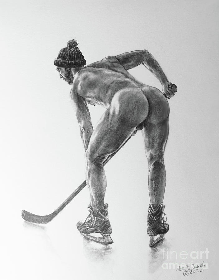 Hockey Butt 2 Drawing by Marc DeBauch