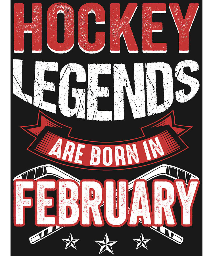 Hockey Legends Are Born In February Kids T 70s Tapestry - Textile by ...