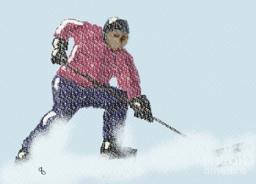 #Hockey #Player on the #Ice Digital Art by Arlene Babad