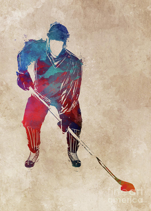 Hockey Player Sport Art Digital Art