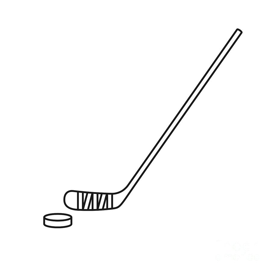 Hockey Stick And Puck Digital Art