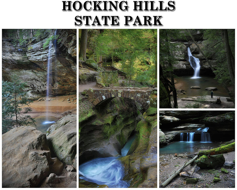 Hocking Hills Waterfall Collage Photograph by Dan Sproul