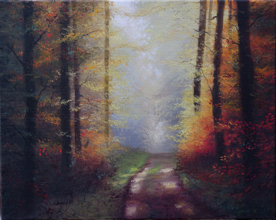 Hocking Hills Woods  Painting by Cecilia Brendel