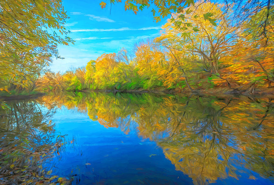 Hocking River Reflections Digital Art by Susan Hope Finley
