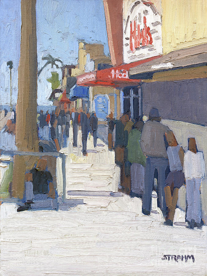 Hodads in Ocean Beach - San Diego, California Painting by Paul Strahm