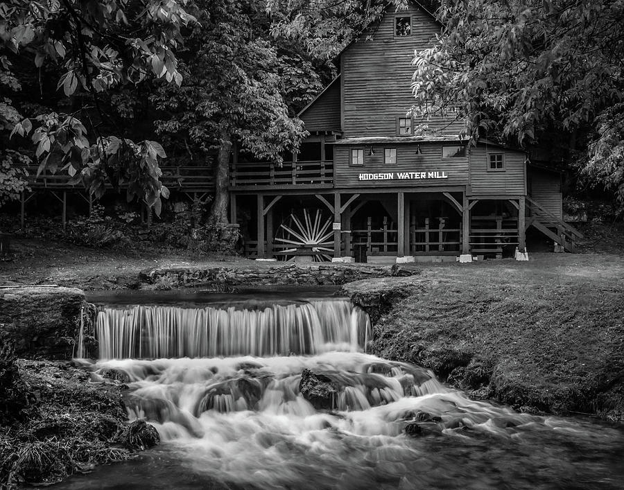 Hodgson water mill black and white Photograph by Steve Marler