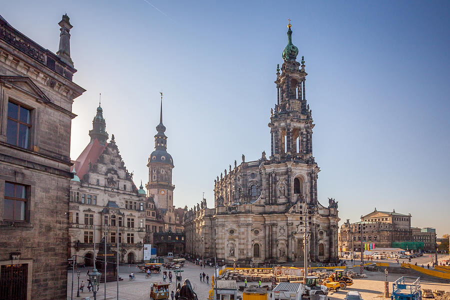 Hofkirche (Dresden Cathedral) and Hausmann Tower, Dresden, Saxony, Germany Photograph by Kirill Rudenko