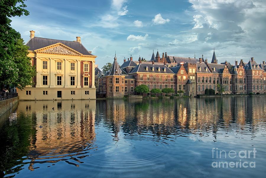Hofvijfer Lake, Binnenhof and Mauritshuis Buildings, Den Haag, Holland Photograph by Philip Preston