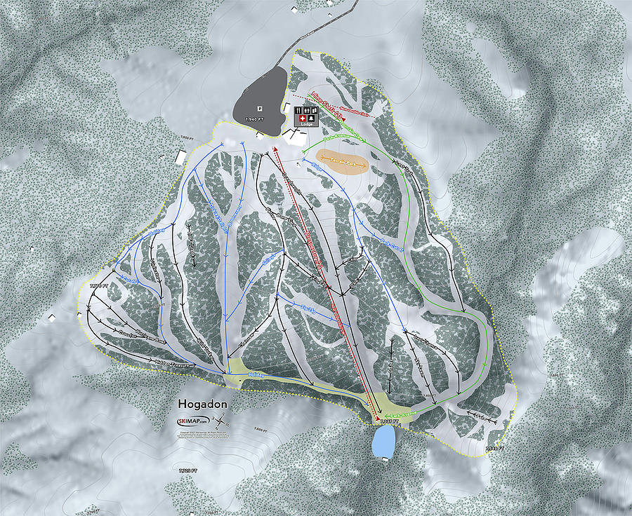 Hogadon Ski Resort Map Digital Art by Powder Addicts - Fine Art America