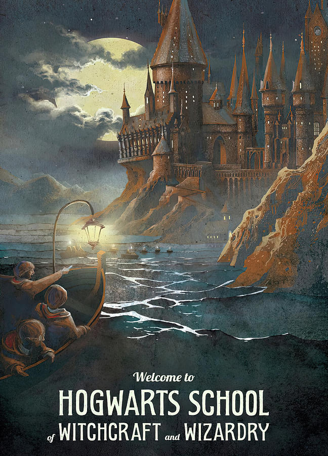 Welcome to Hogwarts School Travel Print - Harry Potter Poster