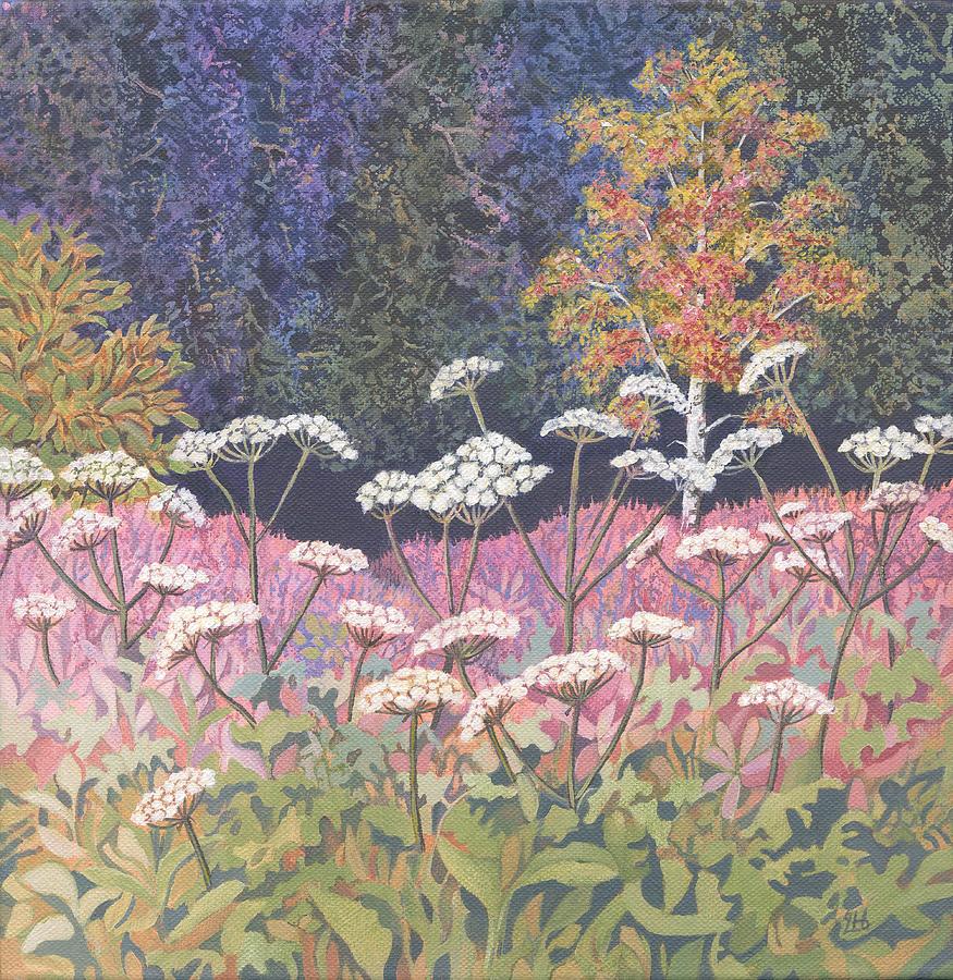Hogweed Field Painting by Lynne Henderson