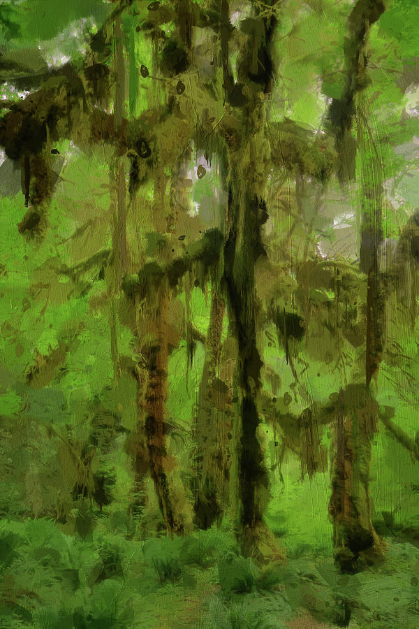 Hoh Rain Forest Painting Painting by Dan Sproul