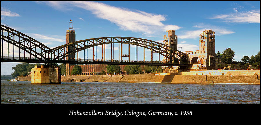 Hohenzollern Bridge, Cologne, Germany, c. 1958 Photograph by A Macarthur Gurmankin
