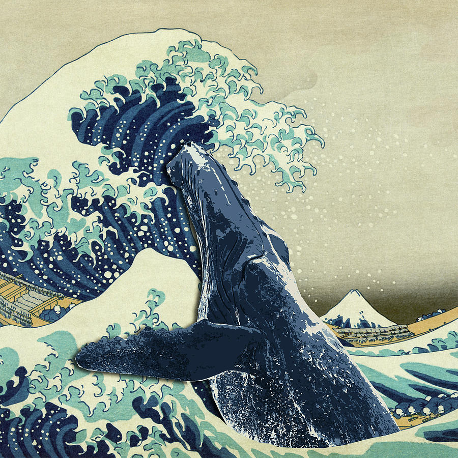 Hokusai Style Humpback Whale Mixed Media by E Gibbons - Pixels