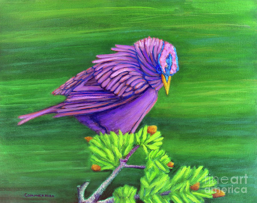 Bird Painting - Hold On by Brian Commerford
