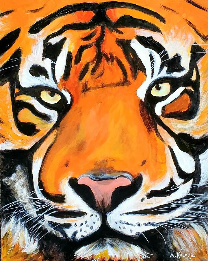 Hold that Tiger Painting by Amy Kuenzie