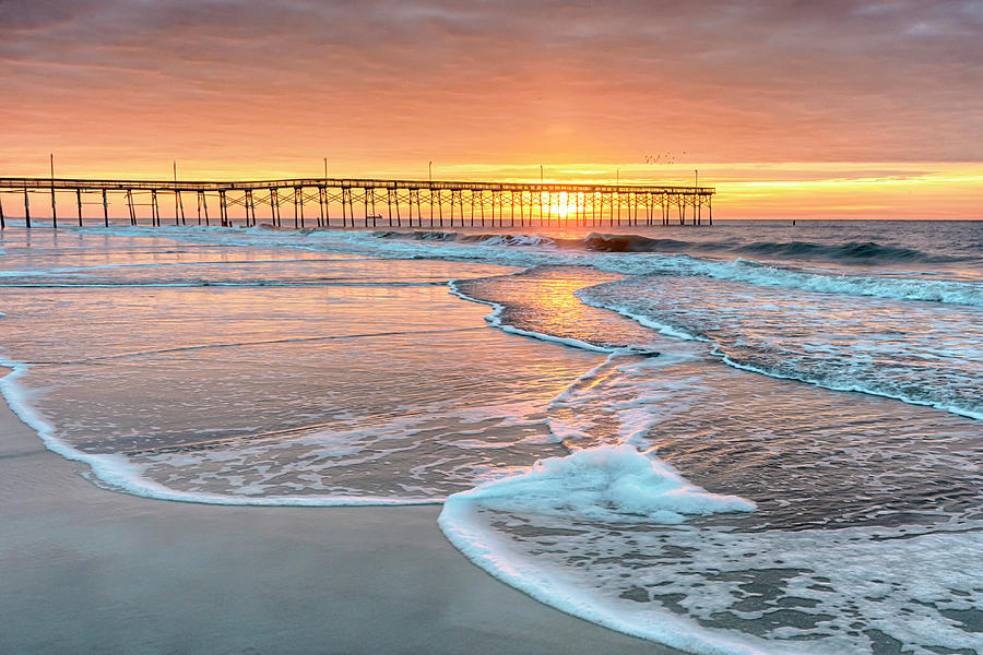 Holden Beach Pier at Sunrise North Carolina #4726 Photograph by Susan Yerry