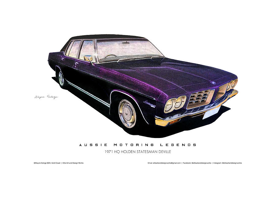 Holden Statesman DeVille Drawing by Wayne Sotogi - Fine Art America