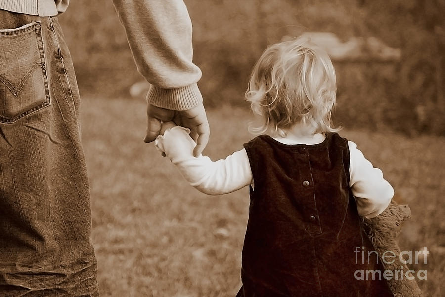 Holding Daddys Hand Photograph