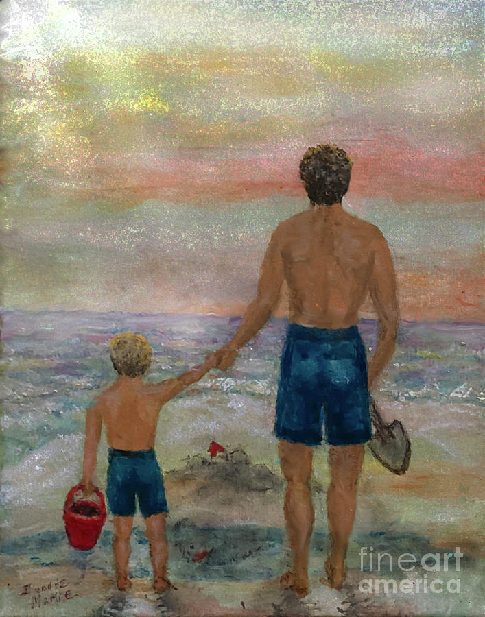 Holding On To Daddys Hand Painting