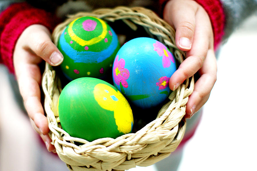 Holding the Easter eggs Photograph by Gregoria Gregoriou Crowe fine art and creative photography.