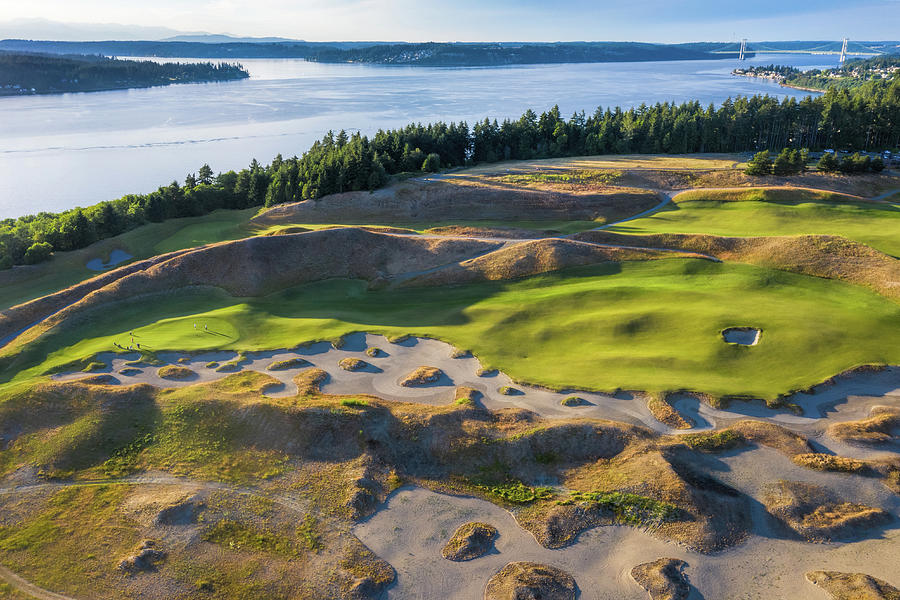 Hole 14 at Chambers Bay Golf Course Photograph by Mike Centioli