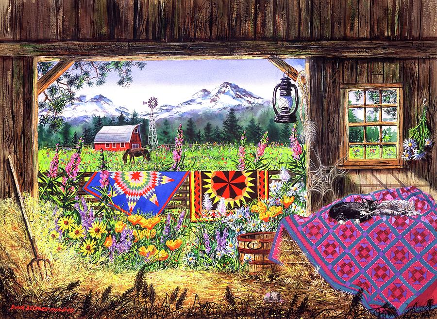Hole in the Barn Door Painting by Diane Phalen