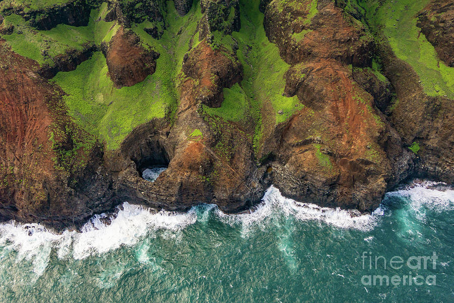 Tree Photograph - Hole in the Lava on Na Pali Coast #1 by Nancy Gleason