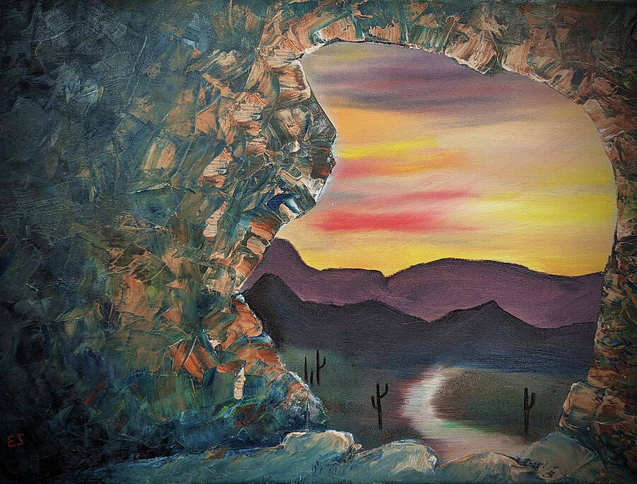 Hole in the Rock Painting by Evelyn Snyder
