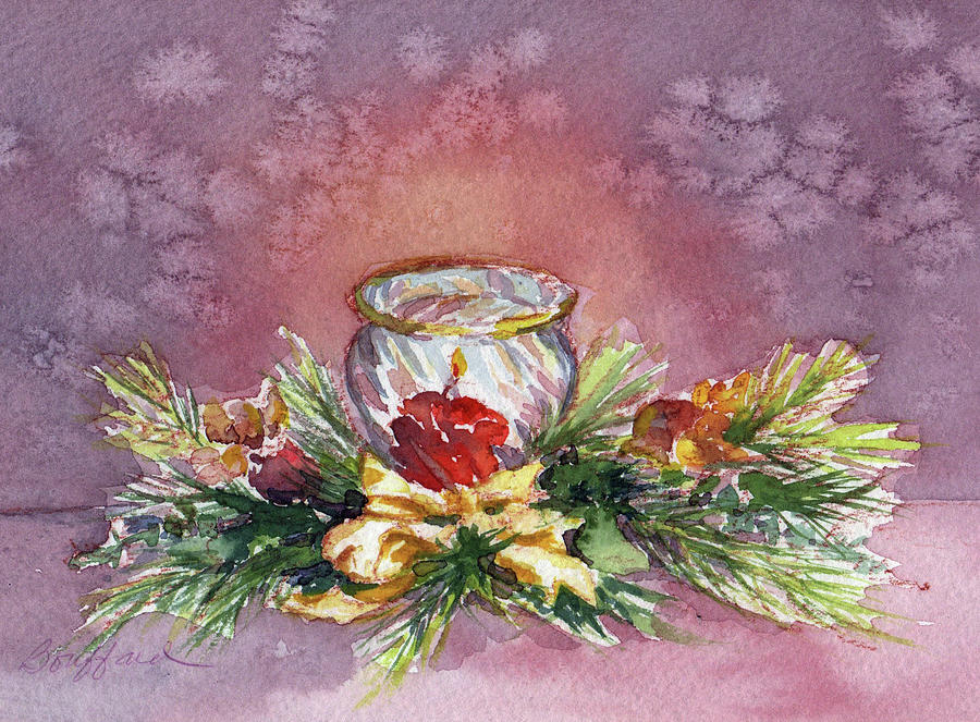 Holiday Candle Painting by Vikki Bouffard