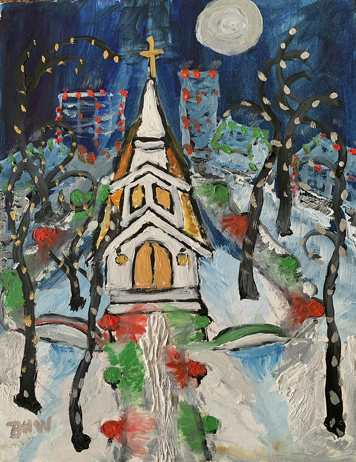 Holiday Church Painting by Brian Hugh Wagner - Fine Art America