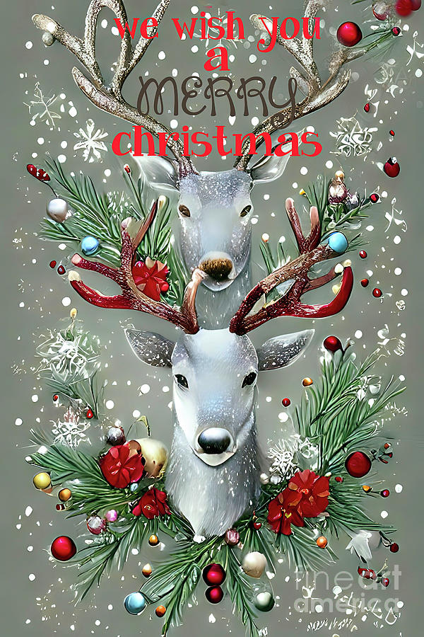 Holiday Deer Digital Art by Elaine Manley