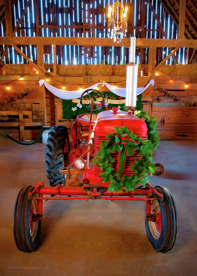 Christmas Photograph - Holiday Farmall Tractor by LeeAnn McLaneGoetz McLaneGoetzStudioLLCcom