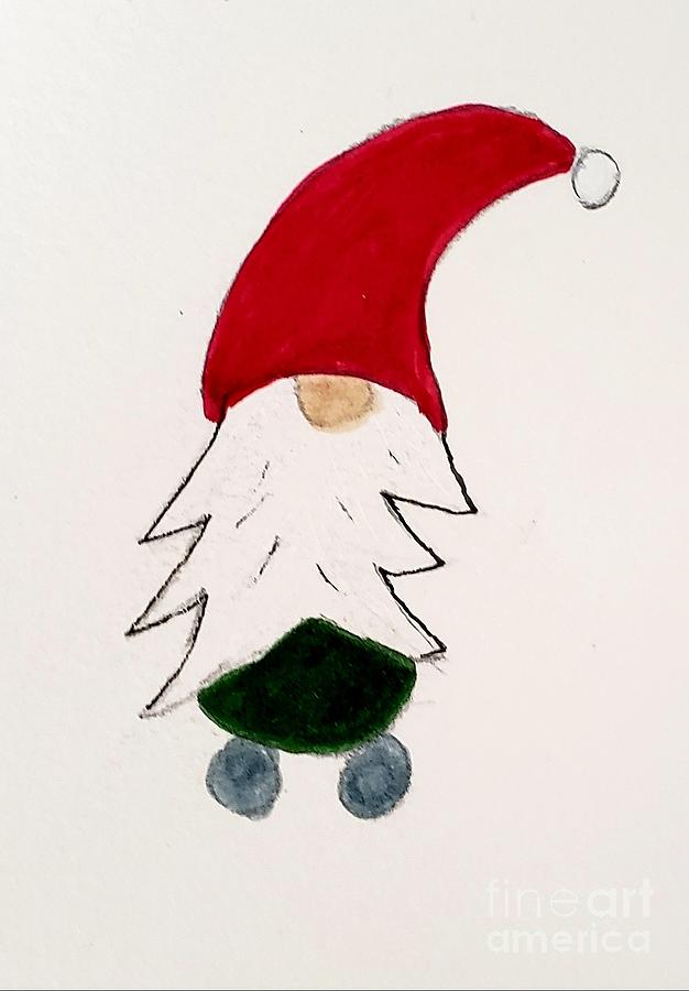 Holiday Gnome Painting by Margaret Welsh Willowsilk