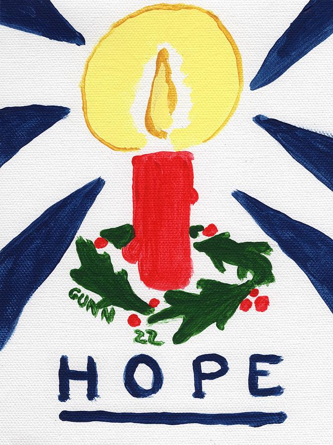 Holiday Hope Candle Painting by Katrina Gunn