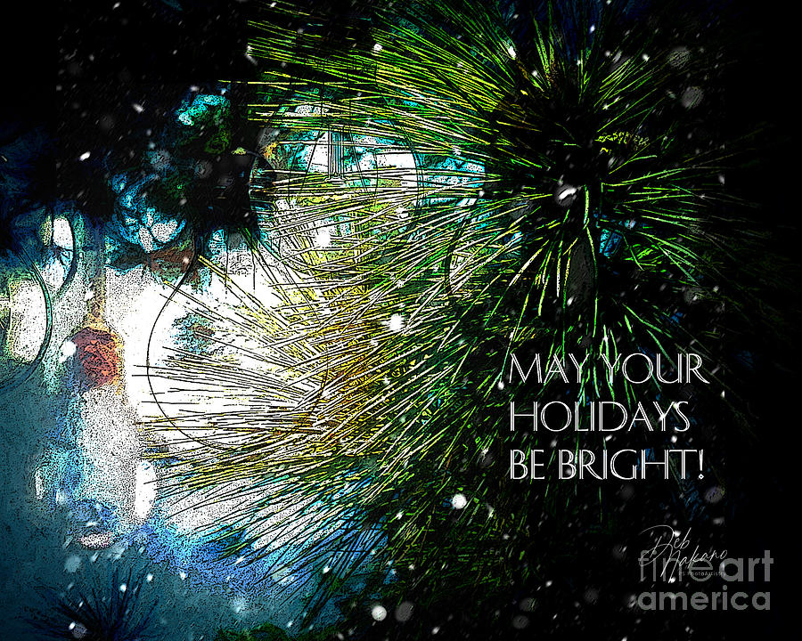 Holiday Lights in the Pine Digital Art by Deb Nakano