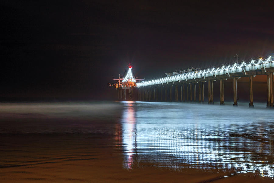 Holiday Lights of Scripps Pier Photograph by Joseph S Giacalone