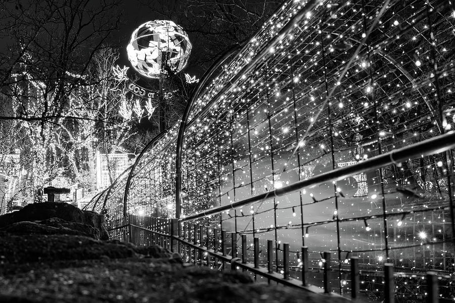 Holiday Lights Of Silver Dollar City In Black And White Branson