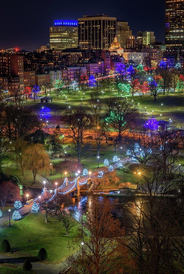 Boston Photograph - Holiday Lights on Boston Common by Kristen Wilkinson