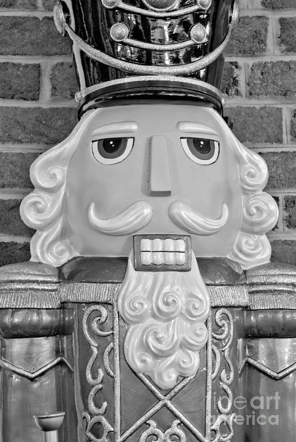 Holiday Nutcracker Statue Black And White Photograph by Adam Jewell
