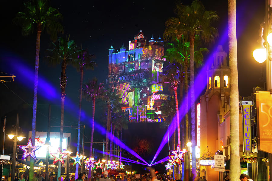 Holiday Season at the Tower of Terror Photograph by Mark Andrew Thomas