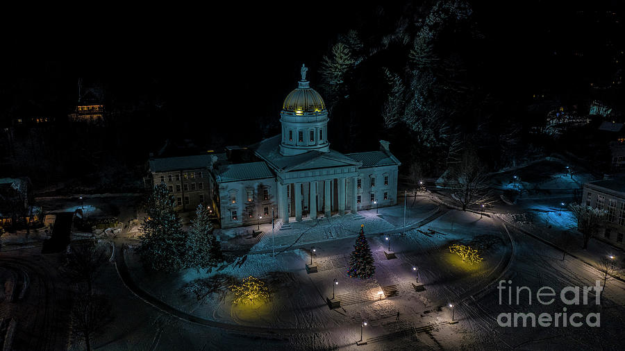 Holiday season at the Vermont Statehouse. Photograph by New England Photography