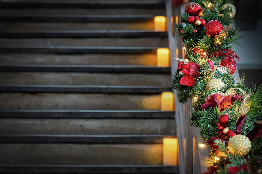 Holiday Stairs Photograph by Bill Chizek