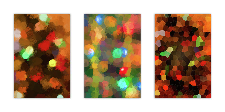Holiday Tree Lights Triptych Photograph by Francis Sullivan