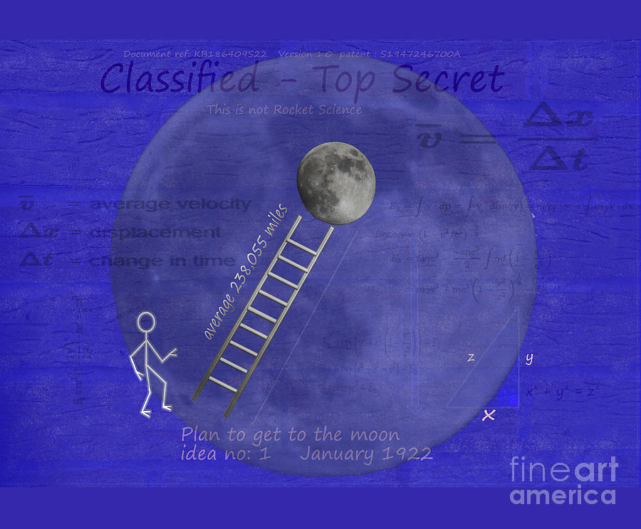 Holiday Trip to the Moon Blueprint  Digital Art by Tom Conway